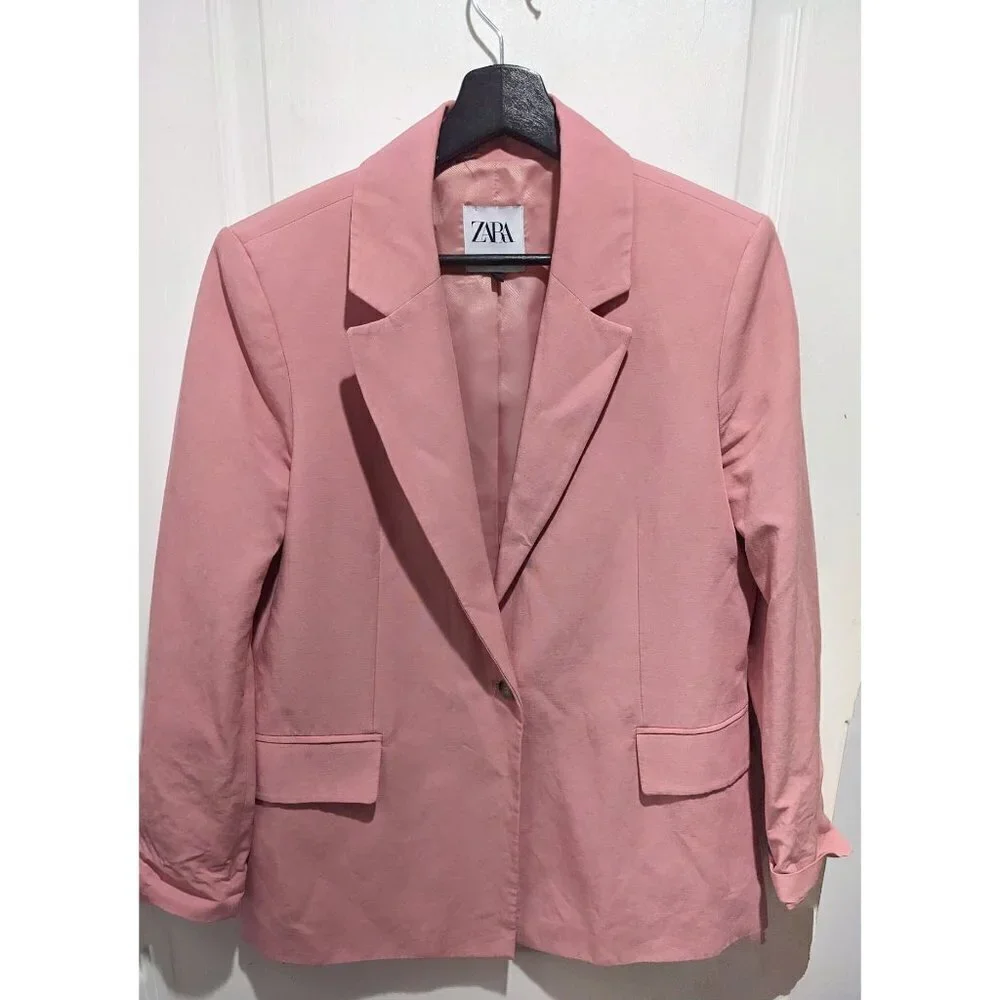 Zara | Blogger Fave! Linen Blend Strawberry Blazer